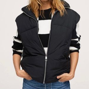 Zara Mango Funnel Neck Long Puffer Vest Small